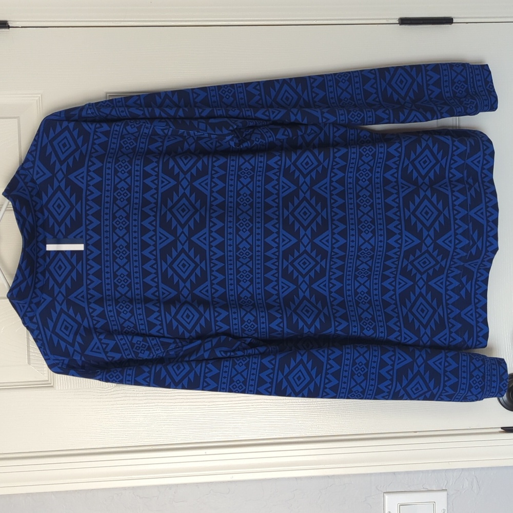 Rhoback Men's Performance Q-Zip Blue Geometric Pullover - Picture 4 of 5